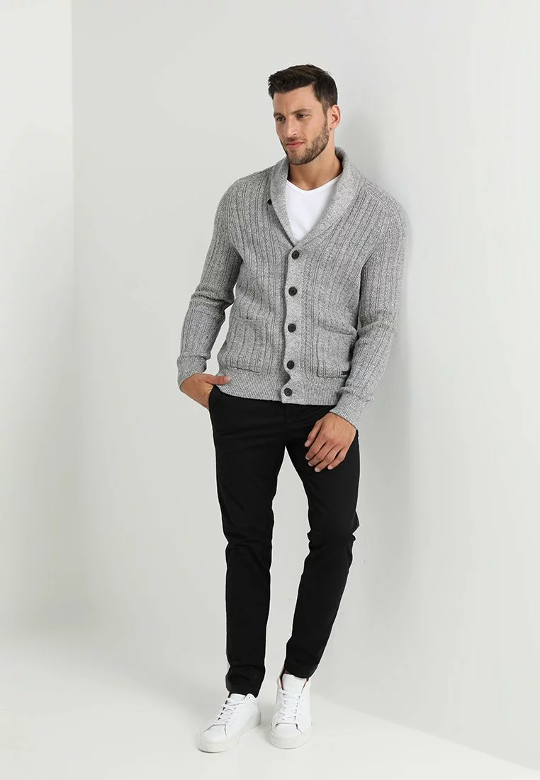 Pier One Uomo Cardigan - Mottled Dark Grey - immagine 2