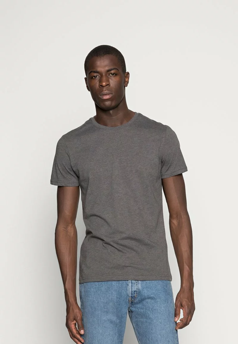 Pier One Uomo 3 PACK - T-shirt Basic - Black/grey/green - immagine 5