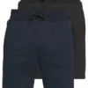 Pier One Uomo 2 PACK - Shorts - Dark Blue/black