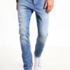 Pier One Uomo DISTRESSED DENIM SLIM FIT - Jeans Slim Fit - Light Blue
