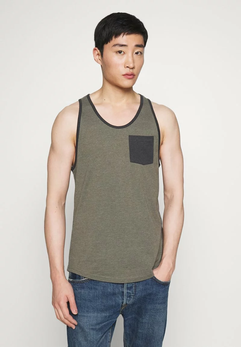 Pier One Uomo Top - Mottled Olive