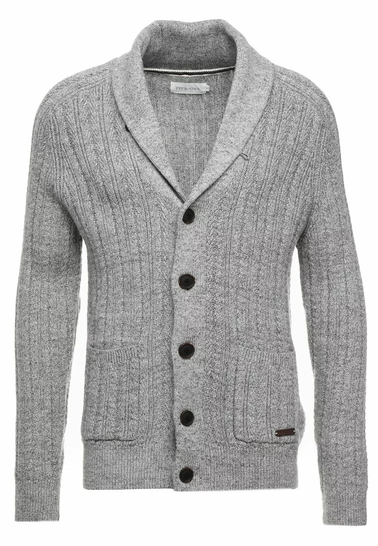 Pier One Uomo Cardigan - Mottled Dark Grey - immagine 6